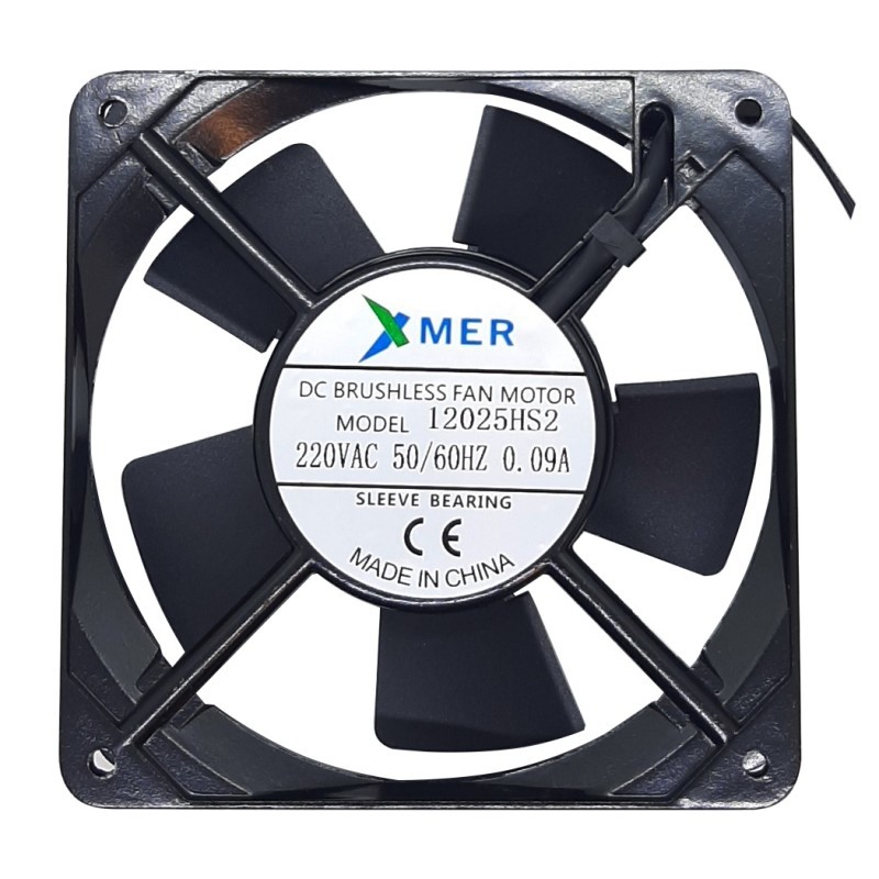 12025HS2  120x120x25mm 220VAC 0.09A 2 Kablolu Fan