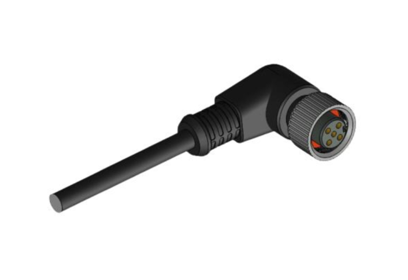 12MM 5 Pin Dişi 90°  5 Metre Konnektör 