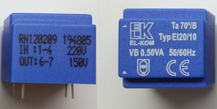 150V 0,50VA TRAFO EI20/10 EL-KOM  ÜNİVERSAL KOMBİ TRAFOSU 