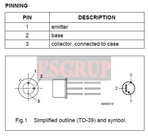 2N2905A  Transistör BJT PNP  TO39
