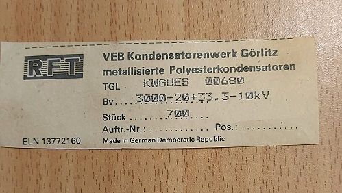 3NF 10000V AXIEL KONDANSATÖR (8,5X32) RFT