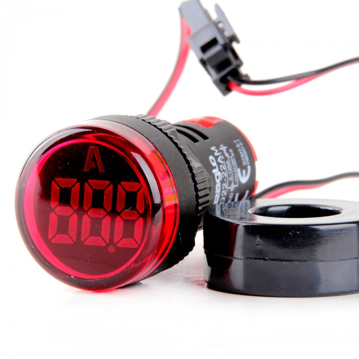 AC Dijital Ampermetre  100A Akım Trafolu AD22-22AM 22MM LEAGLO
