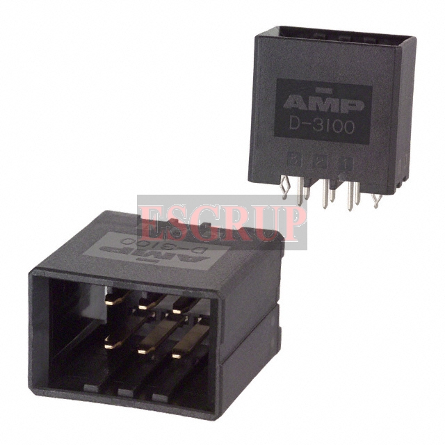 D-3100  Headers & Wire Housings HDR 6 POS R/A 30 AU DUAL  AMP