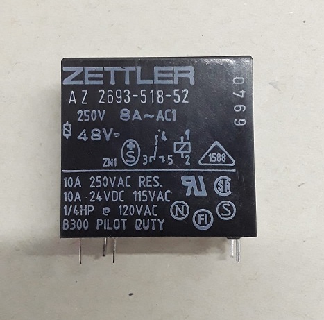 AZ2693-518-52 RÖLE 48VDC 8A ZETTLER DAR AYAK 5PİN