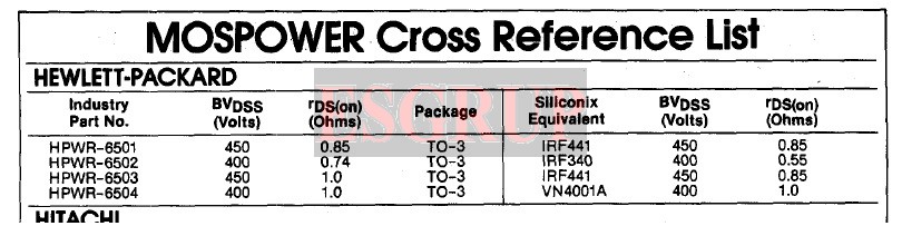 HPWR-6502    N-Channel Enhancement MOSFET  TO-3 KILIF