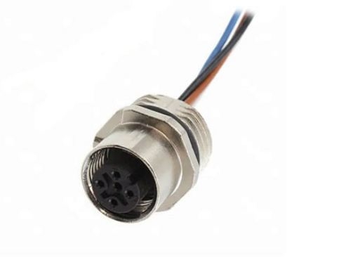 M12 5-Pin Dişi Panel Konnektör Kablolu IP67