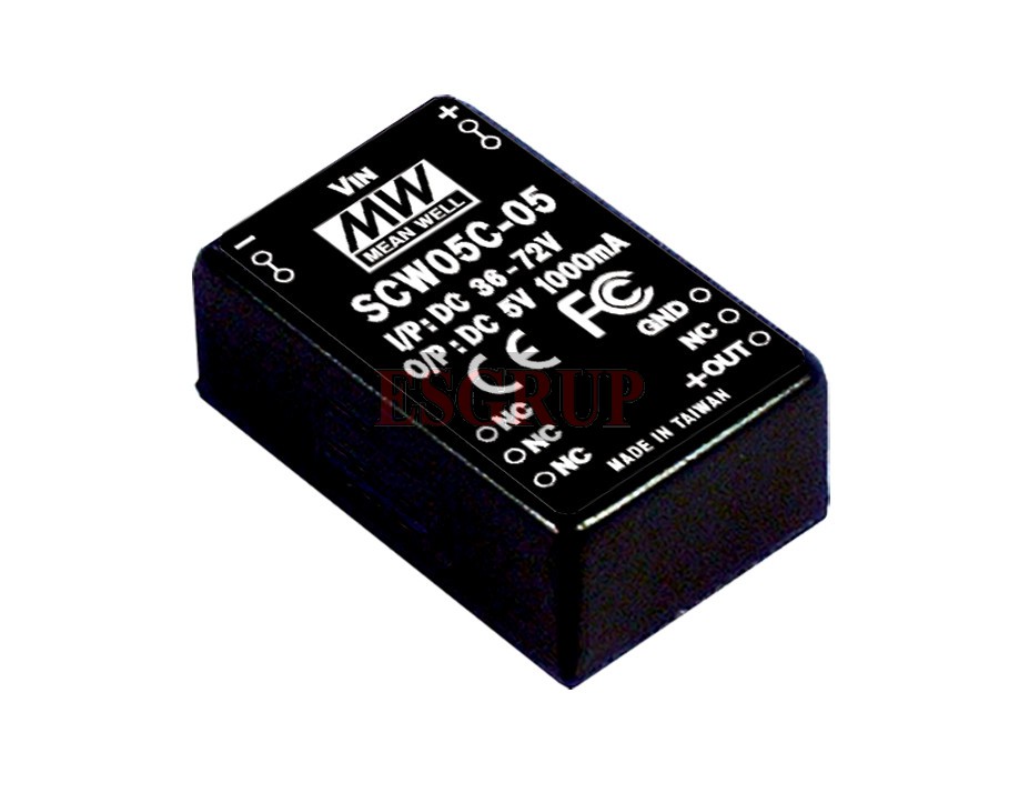 DCW03B-12  3W CONVERTÖR GİRİŞ 18-36V ÇIKIŞ 12VDC 125MA  MEAN WELL