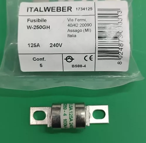 125A 240VAC SİGORTA BS88/IEC60269-4 100kA ITALWEBER