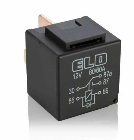 12V 80/60A Diyotlu Güç Rölesi 5 Fişli NO 80A / NC 60A ELO