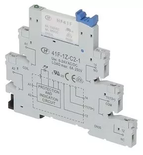 24V SLİM RÖLE + SOKETİ  HF41F 24-ZS/ 41F-1Z-C2-1 SELİ