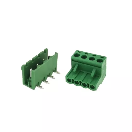 4LÜ  KLEMENS 5.08mm TAKIM DİŞİ-ERKEK PCB TİP 90 DERECE