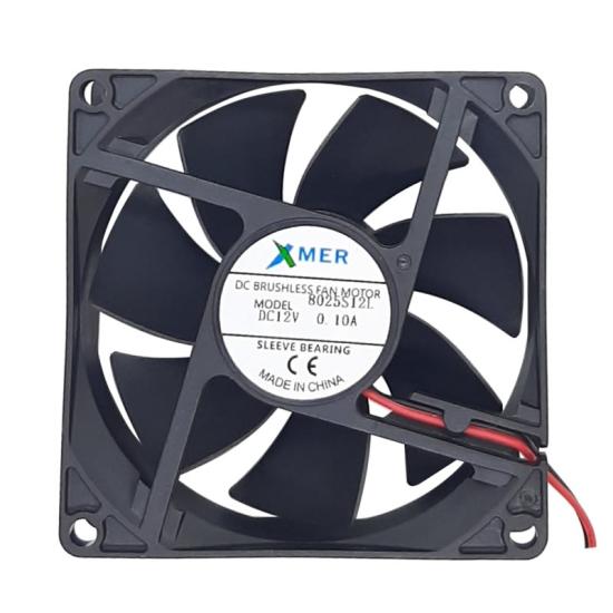 8025S12H 80X80X25 DC 12V 0,10A 2P FAN XMER