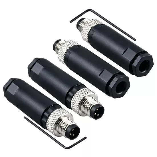 RKM01-1-3 8mm 3 Pin Düz Sensör Konnektörü M8 ERKEK