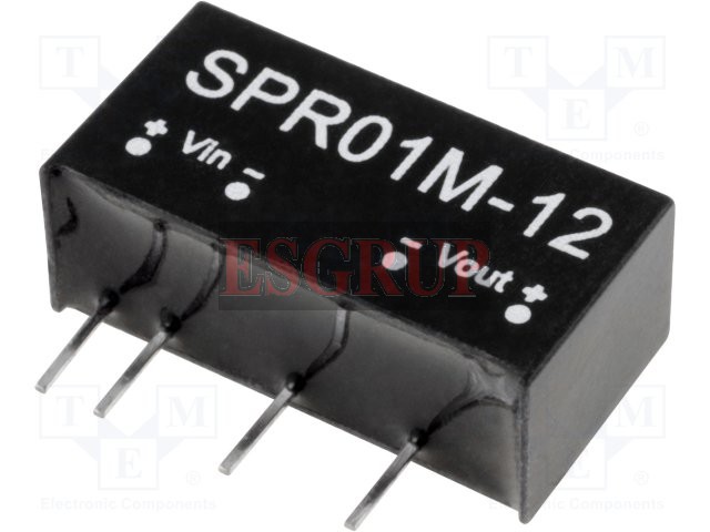 SPR01M-12  CONVERTER  DC-DC 12VIN 1-OUT 12V 0.084A 1W 